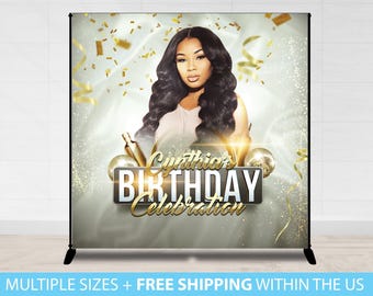 Custom Photo Birthday Backdrop, Party Sparkle Birthday Party Backdrop, Step Repeat Birthday Party, Prom Backdrop, Sweet 16 Backdrop Custom