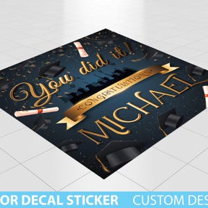 Custom Floor Decal sticker, Removable Sticker, Vinyl Floor Banner, Adhesive Floor Banner Graduation Decor Sticker, Graduation Grad Party