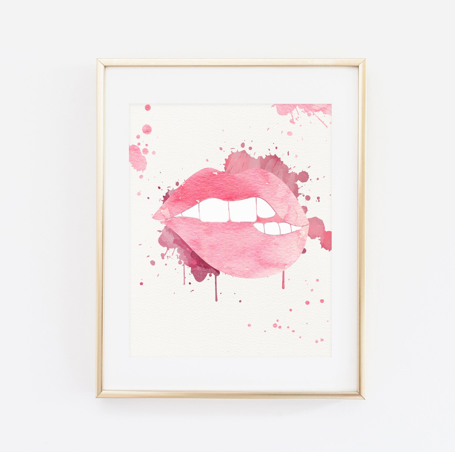 Printable Wall Art Abstract Lips Watercolor Lips Art Lips Etsy