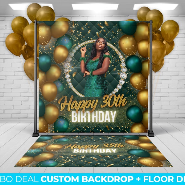 BACKDROP + FLOOR DECAL, custom backdrop and matching floor decal, Birthday Backdrop party decor, floor decal, Custom Birthday Bundle, Banner