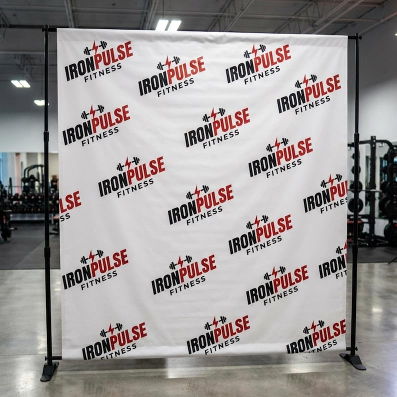 Custom Logo Backdrop Banner, Step and Repeat Business Event Backdrop, Logo Step Repeat Banner, Custom Event Backdrop, Corporate Event Banner image 1