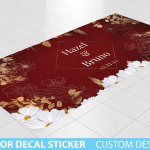 Wedding Custom Floor Decal sticker, Removable Sticker, Vinyl Floor Banner, Wedding Floor Banner Sticker Decal Removable, Wedding Quote Decor