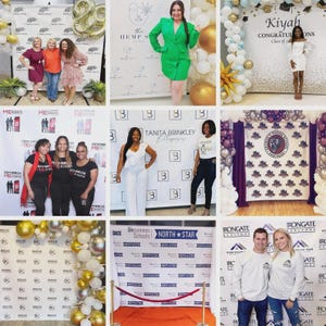 Custom Logo Backdrop Banner, Step and Repeat Business Event Backdrop, Logo Step Repeat Banner, Custom Event Backdrop, Corporate Event Banner image 8
