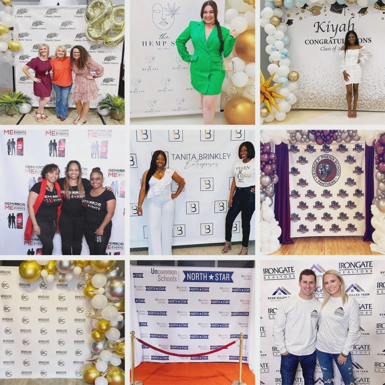 Custom Logo Backdrop Banner, Step and Repeat Business Event Backdrop, Logo Step Repeat Banner, Custom Event Backdrop, Corporate Event Banner image 8