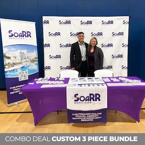 POP UP BUNDLE, Custom Retractable Banner, Backdrop, Table Runner, Pop Up shop, Trade Show Package Roll up Banner Table Throw business bundle