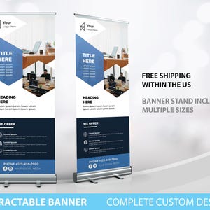 Retractable Banner, Custom Roll Up Banner Stand, Logo Banner Sign Business Entrepreneur Marketing Print, Printed Banner, Pop Up Shop banner