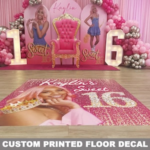 Custom Floor Decal, Adhesive Custom Printed Floor Banner, Birthday Party Decor, Decoration Sticker Vinyl Adhesive, Decorations, printed sign
