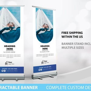 Retractable Banner, Custom Roll Up Banner Stand, Logo Banner Sign Business Entrepreneur Marketing Print, Printed Banner, Pop Up Shop banner