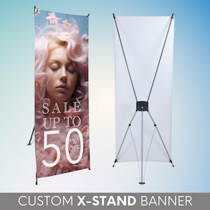 Custom X-Stand Banner, Promotional Banner Display, Custom Vinyl Banner Stand, Pop Up Banner, Business Sign Marketing, Custom Design