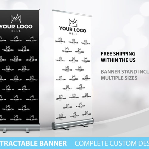 Retractable Banner Custom Roll up Banner Stand Logo Banner Etsy
