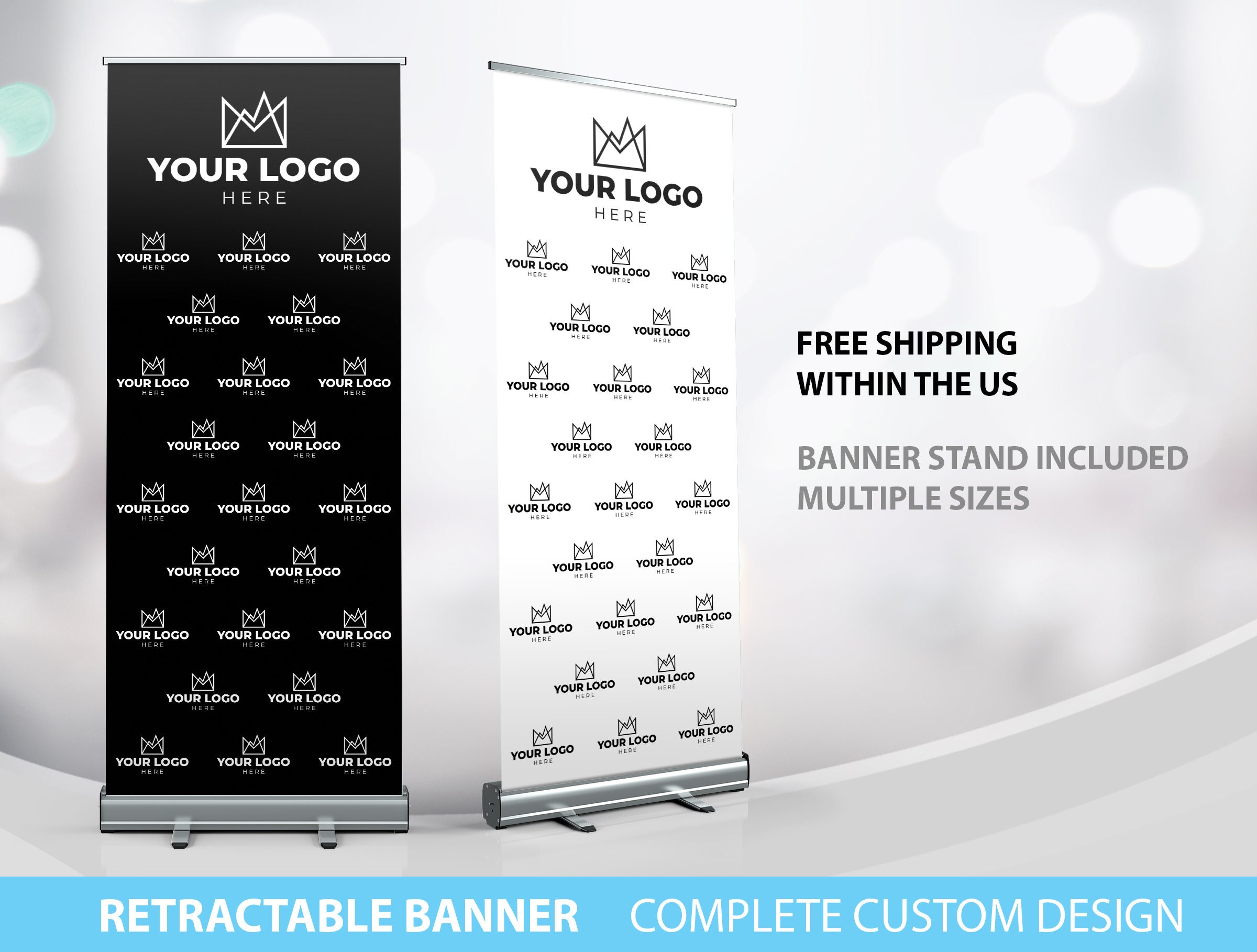 Retractable Banner Custom Roll Up Banner Stand Logo Banner | Etsy