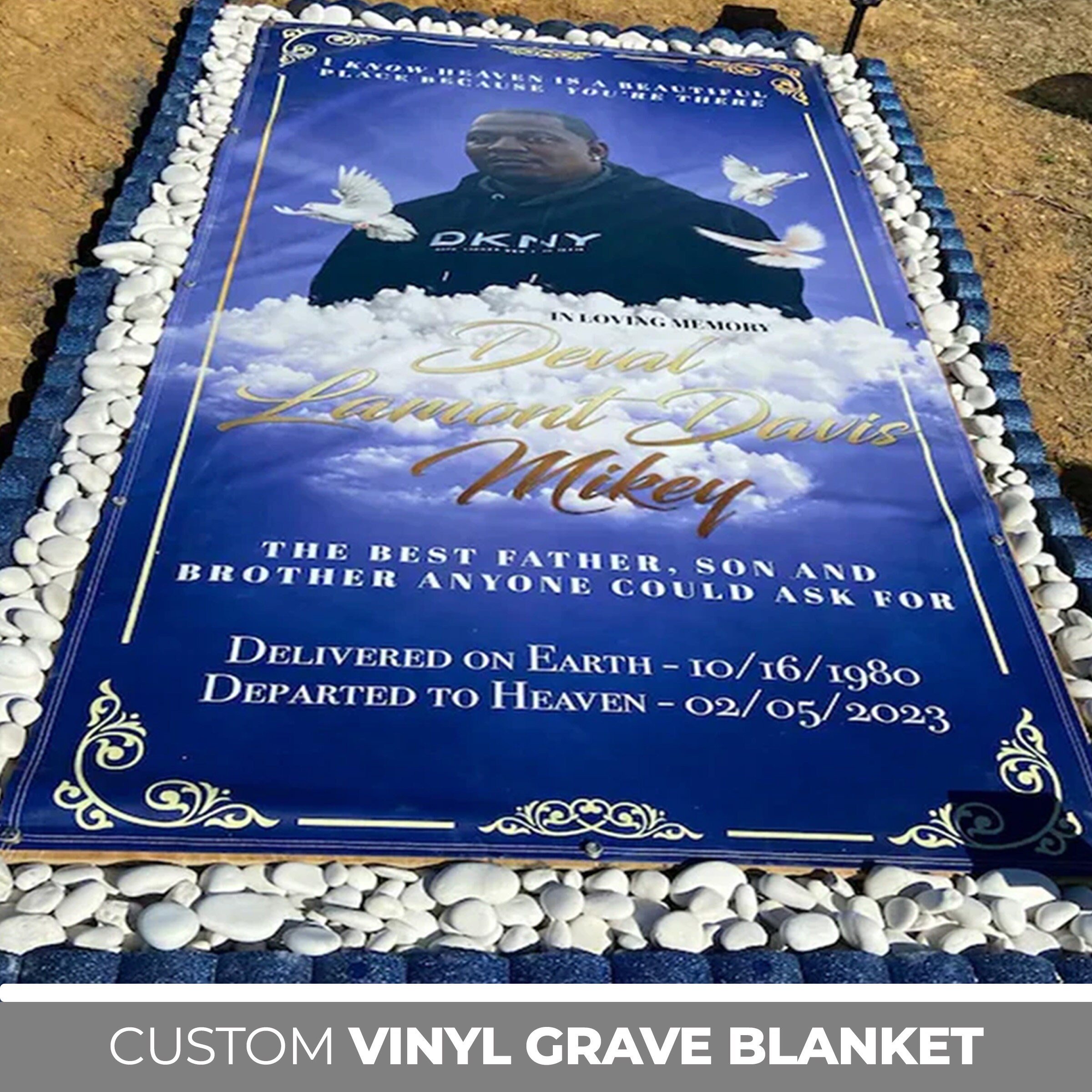 Custom Grave Blanket, Custom Memorial Grave Blanket, In Loving Memory