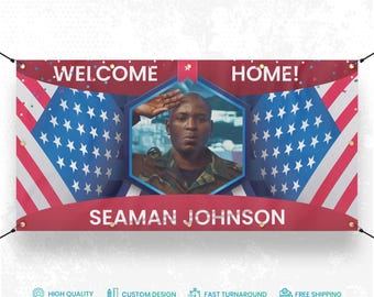 Welcome home military banner, Custom Military Banner, Deployment homecoming sign, Military sign, Soldier Homecoming Military banner, Navy