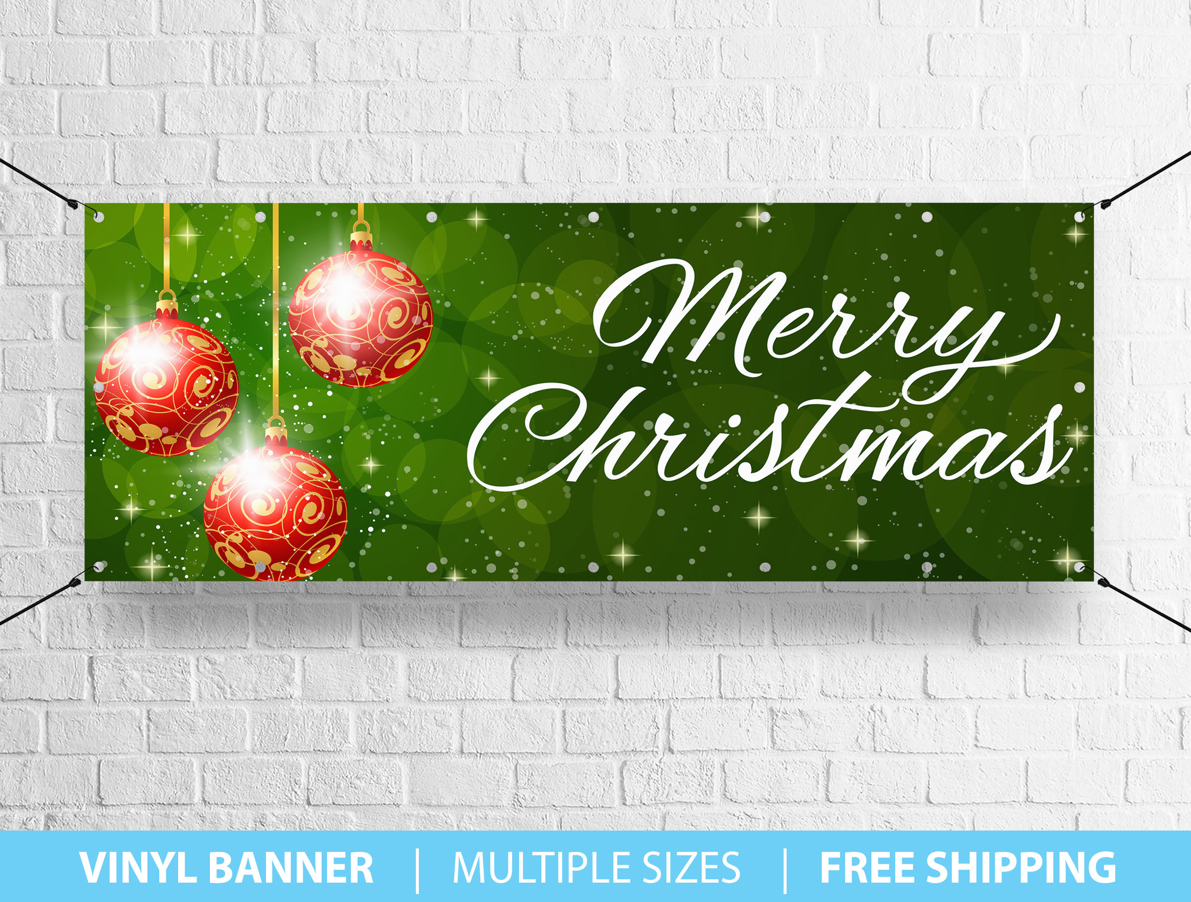 Christmas Banner Custom Banner Vinyl Banners Merry Etsy