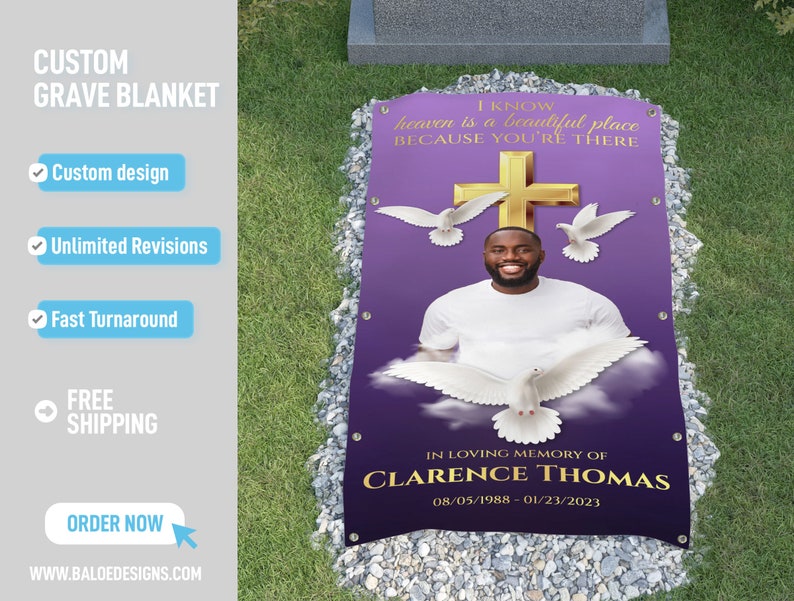 Custom Grave Blanket Custom Memorial Grave Blanket in Loving Etsy