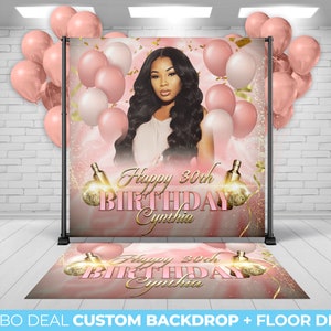 BACKDROP + FLOOR DECAL, custom backdrop and matching floor decal. Birthday Backdrop, Birthday floor decal, Custom Birthday Bundle, Banner
