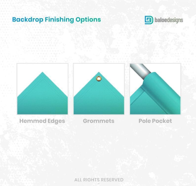 the back drop finishing options for an envelope