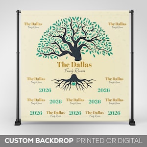 Family Reunion Backdrop, Custom Family Tree Backdrop Banner, Personalized Family Party, Tree of Life, Family Reunion Decorations Decor Sign