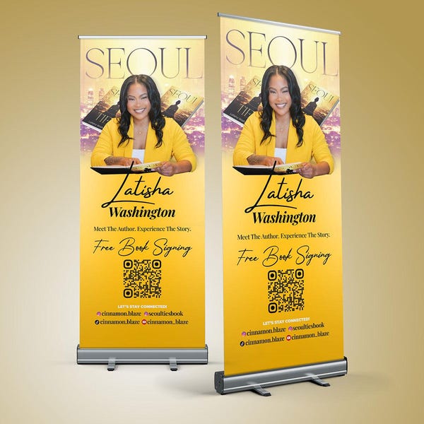 Custom Book Signing Banner – Author Retractable Banner for Book Promotion & Literary Events | Personalized Display, Book Promotion Banner