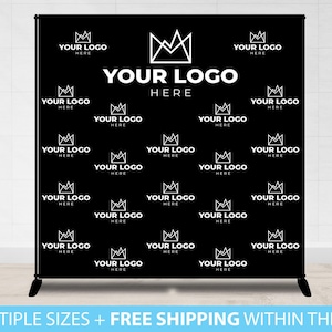 Custom Logo Backdrop Banner, Step and Repeat Business Event Backdrop, Logo Step Repeat Banner, Custom Event Backdrop, Corporate Event Banner
