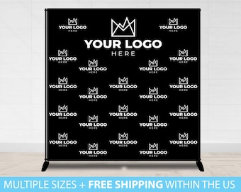 Custom Logo Backdrop Banner, Step and Repeat Business Event Backdrop, Logo Step Repeat Banner, Custom Event Backdrop, Corporate Event Banner