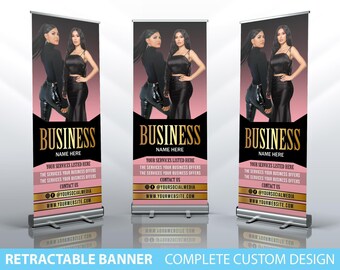 Retractable Banner, Custom Roll Up Banner Stand, Pop Up Banner Hair Wig Barber Banner Custom Banner Sign Display Retractable Printing Rollup