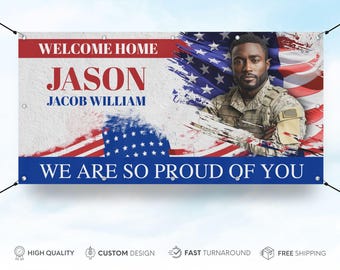 Welcome home military banner, Custom Military Banner, Deployment homecoming sign, Military sign, Soldier Homecoming Military banner
