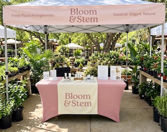 Custom Top Banner & Table Runner, Trade Show Display, Personalized Vendor Booth Banner, Custom Logo Table Runner, Business Event Decor Sign