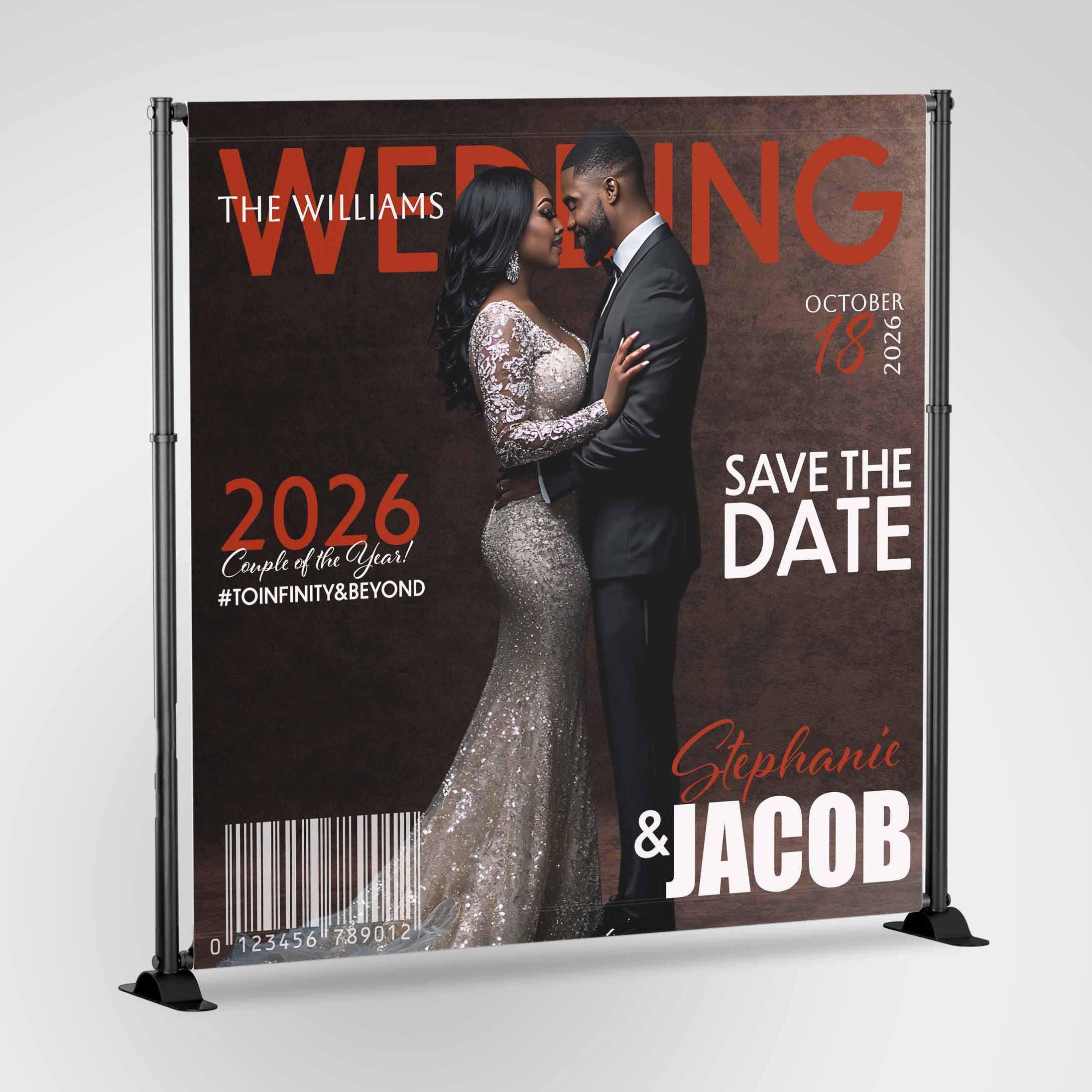 Customized Magazine Backdrop Wedding Magazine Cover Style Backdrop, Custom Wedding Magazine Banner ...