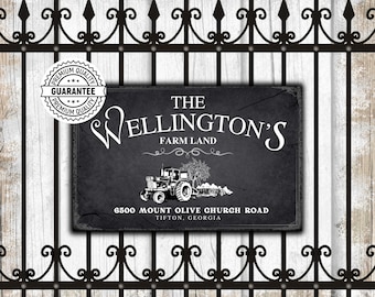 Custom Outdoor Entrance Sign, Gate Entrance Address Sign, House Plaque, Established Sign Rustic, Outdoor Signs Personalized, Metal Sign