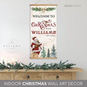 Custom Christmas Wood Hanger Frame, Magnetic wood poster hanger, Your custom Christmas Decor, Holiday Decor gift Wood Frame Hanger, Canvas