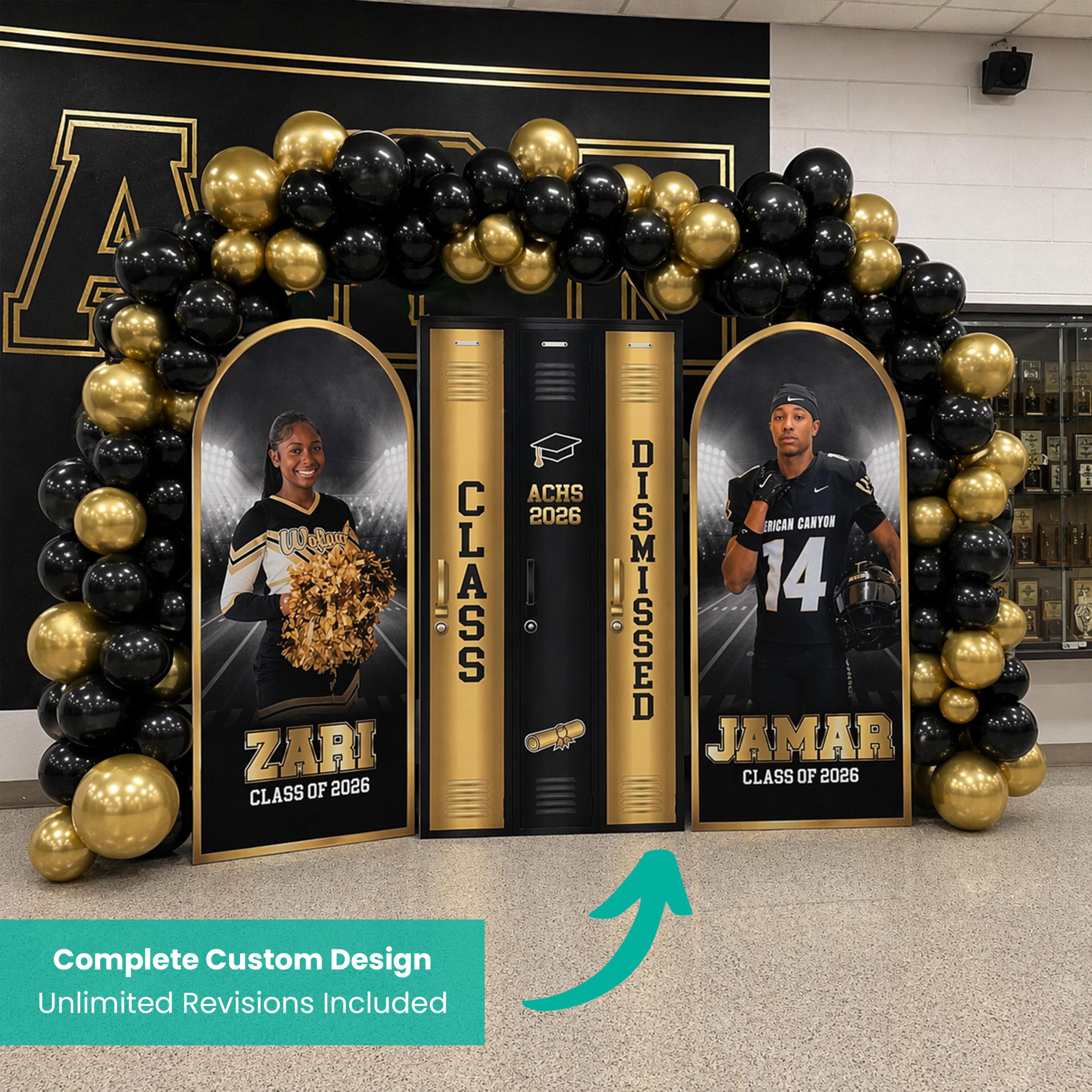 Graduation Display, Backdrop Set, Arched Backdrop, Grad Photo Board ...