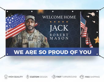 Welcome home military banner, Custom Military Banner, Deployment homecoming sign, Military sign, Soldier Homecoming Military banner