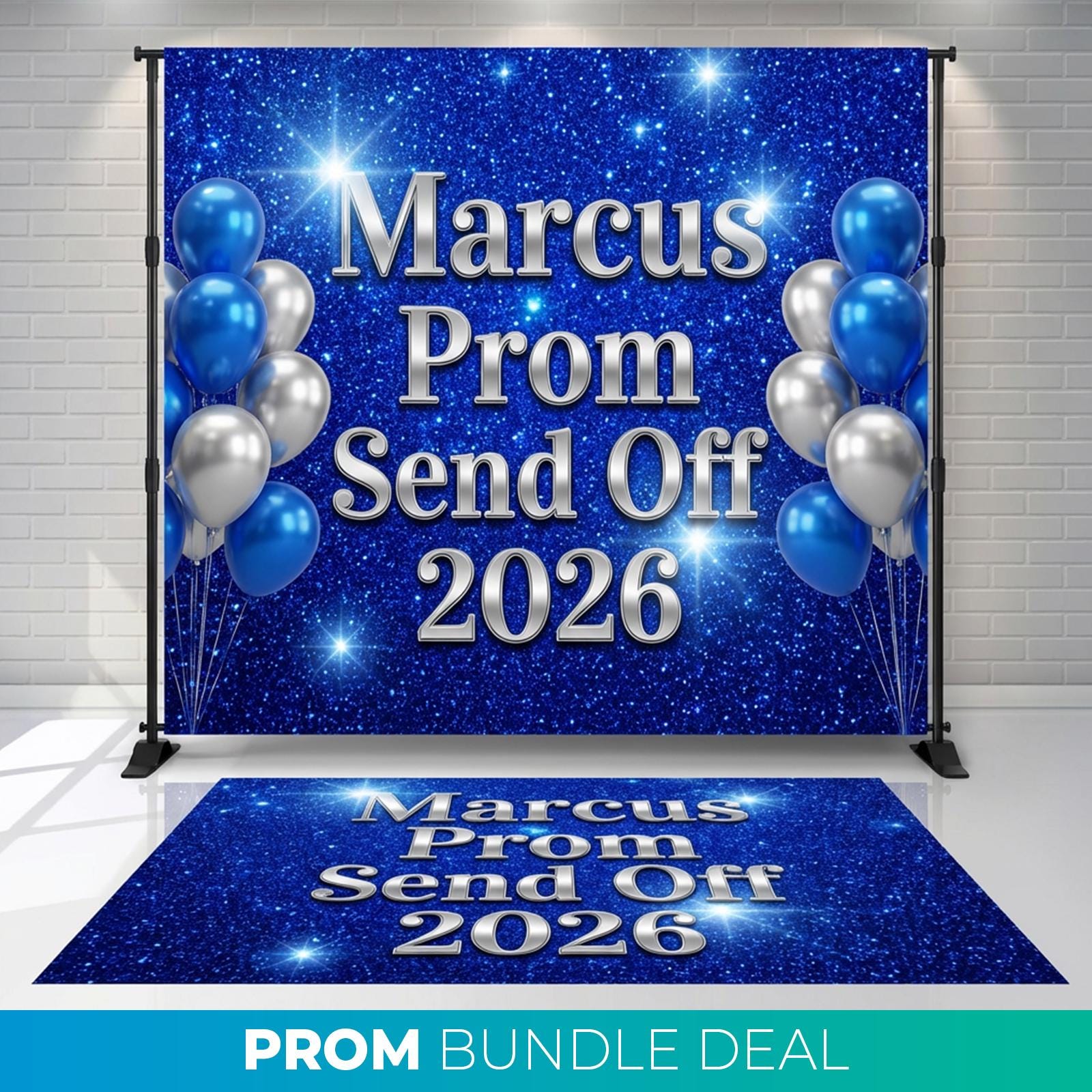 Prom Blue Sign Prom Backdrop + Floor Decal, Prom Decor Signs, Prom Send off Party ...