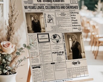 90th Birthday 1935 Foam Board Sign, Custom Birthday Welcome Sign, 90th Birthday Poster Board, Chalkboard, Back in 1935, 90th Birthday Banner
