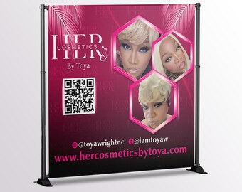 Custom Business Signage, Backdrop Banner, Step Repeat Event Backdrop, Logo Banner, Custom Event Backdrop, Hair Barber Custom Sign, Cosmetic