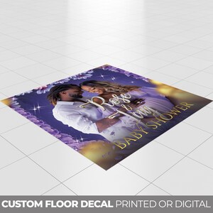 Baby Shower Floor Decal, Custom Baby Girl Pink Photo Adhesive Floor Banner, Baby Shower Decor Floor Sticker, step and repeat banner decor