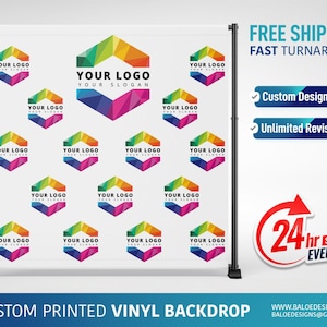 Custom Logo Backdrop Banner, Step and Repeat Business Event Backdrop, Logo Step Repeat Banner, Custom Event Backdrop, Corporate Event Banner
