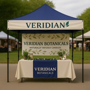 Custom Tent Banners, Vendor Canopy Tent Banners & Table Runner Set, Trade Fair Display, Vendor Pop Up Shop Display, Event Tent Vinyl Outside