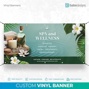 Custom Spa Welness Banner, Spa Salon Outdoor Advertising Banner Sign, Salon Spa, Medical Spa Banner Outside Sign Advertisement Business