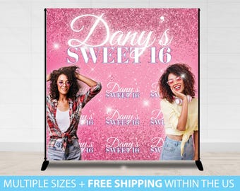 Sweet 16, Photo Backdrop, Birthday Picture Backdrop, Step and Repeat, Photo Booth backdrop, Sweet 16 Diamond Prom backdrop Birthday Backdrop