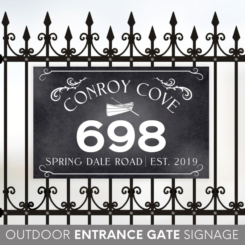 Custom Outdoor Entrance Sign, Gate Entrance Address Sign, House Plaque ...