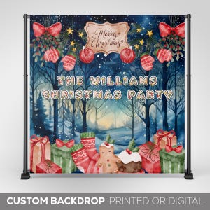 Christmas Backdrop, Christmas Party Decor Banner, Merry Christmas Photo Booth Backdrop, Christmas Banner Decor, Winter Birthday Banner