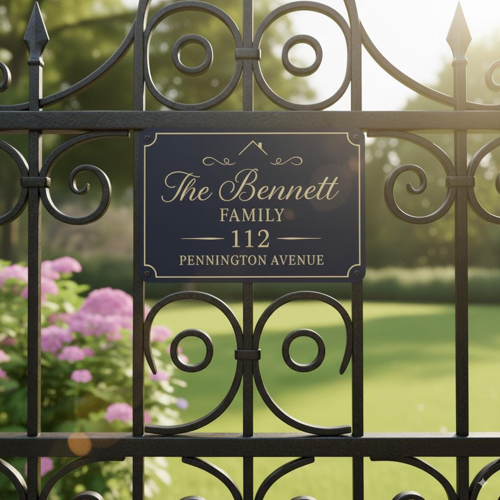 Custom Outdoor Entrance Sign, Gate Entrance Address, House Plaque ...