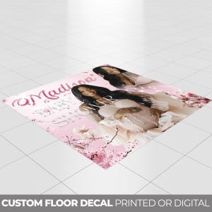 Baby Shower Floor Decal, Custom Baby Girl Pink Photo Adhesive Floor Banner, Baby Shower Decor Floor Sticker, step and repeat banner decor