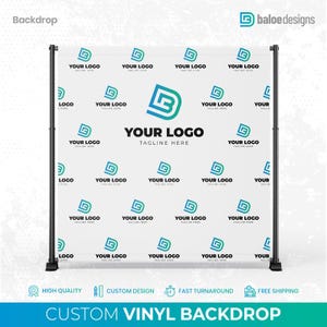 Custom Logo Backdrop Banner, Step and Repeat Business Event Backdrop, Logo Step Repeat Banner, Custom Event Backdrop, Corporate Event Banner
