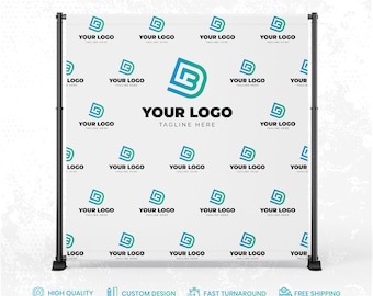 Custom Logo Backdrop Banner, Step and Repeat Business Event Backdrop, Logo Step Repeat Banner, Custom Event Backdrop, Corporate Event Banner
