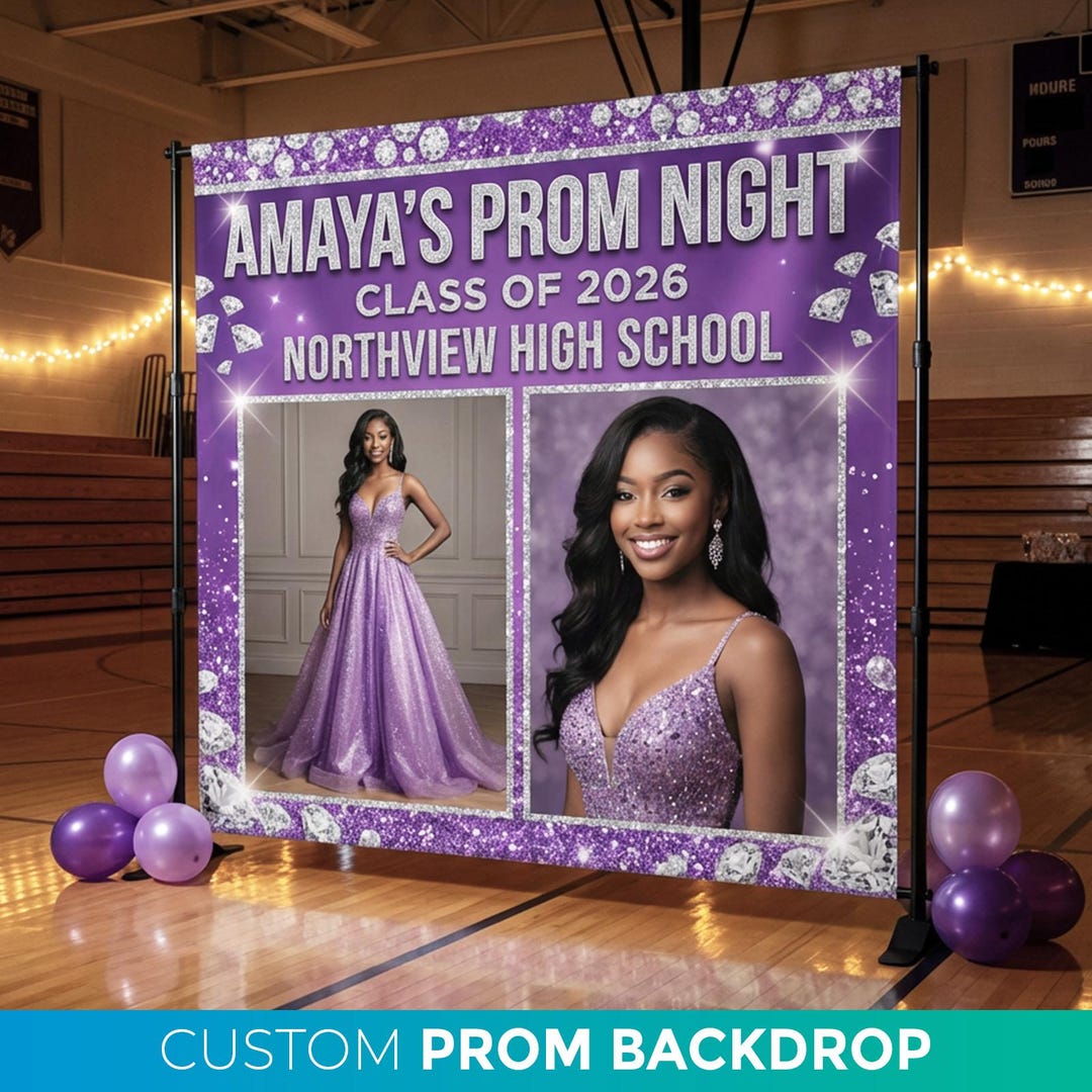 Custom Prom Backdrop Banner, Prom Night Banner, Prom Party Decor ...