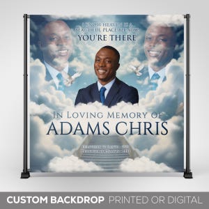 Memorial Backdrop, In Loving Memory Banner, Repass backdrop, Funeral step and repeat banner background, Memorial EventFuneral Backdrop Decor