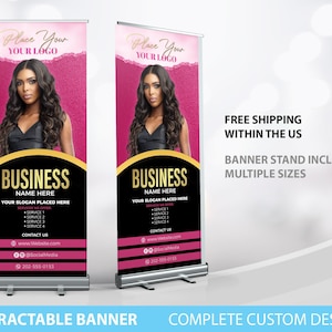 Retractable Banner, Custom Roll Up Banner Stand, Pop Up Banner Pop Up shop Banner, Custom Banner Sign Display Retractable Printing Rollup